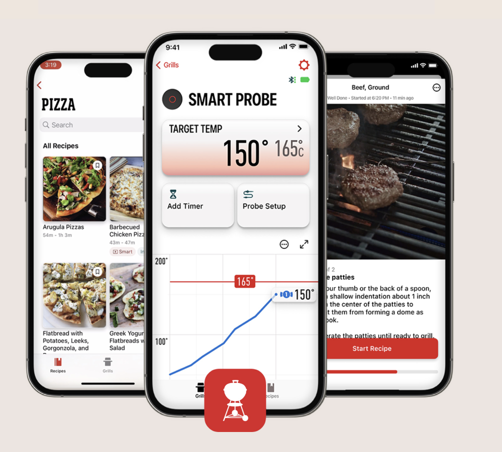Originální aplikace Weber Connect: recepty, teplotní graf a průvodce grilováním na telefonu