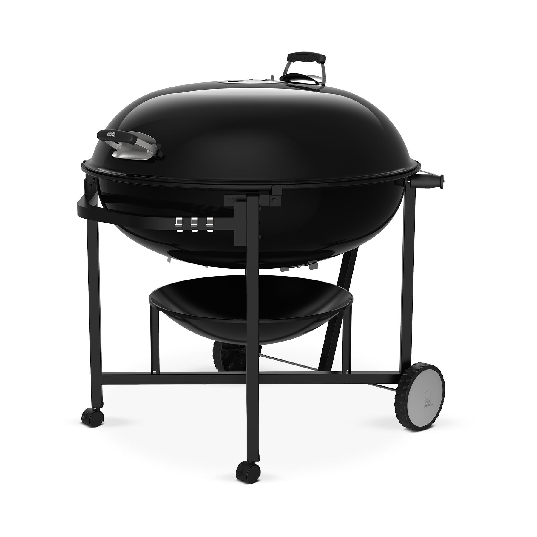 Obří černý gril Weber Ranch Kettle na robustním podvozku