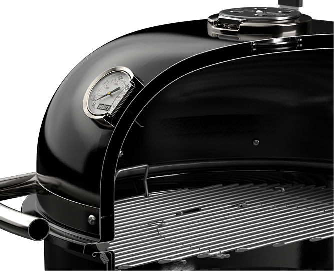 Originální řez dvojitou ocelovou stěnou Weber Summit Kamado