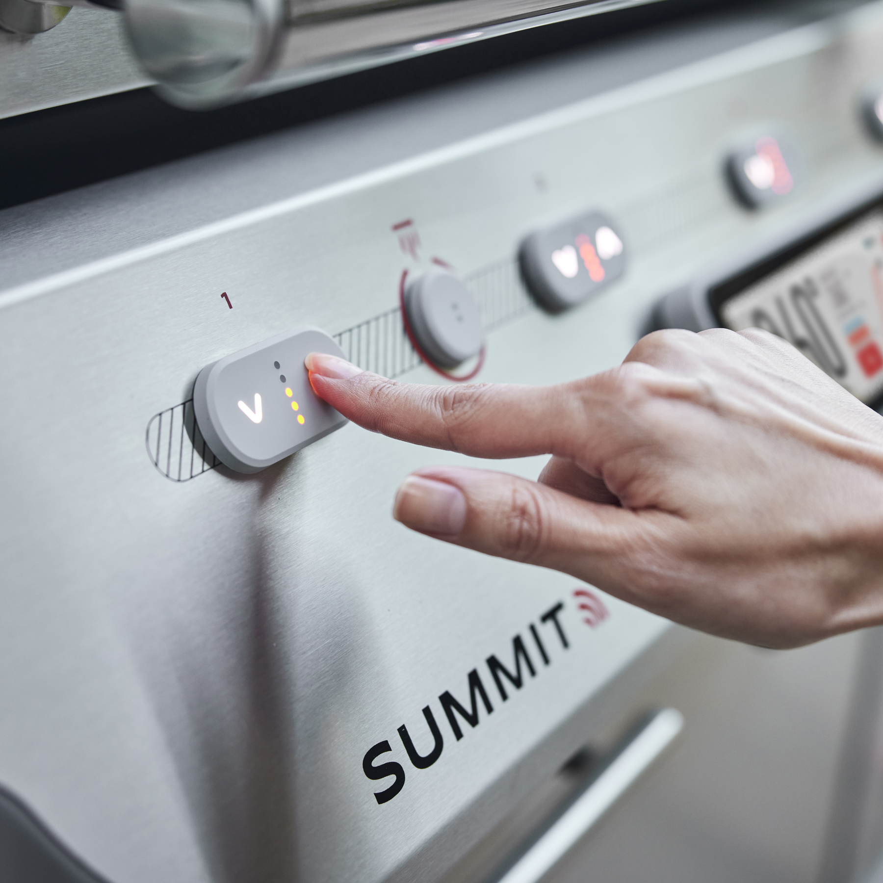 Ruka ovládá elektronický regulátor Summit FS38X
