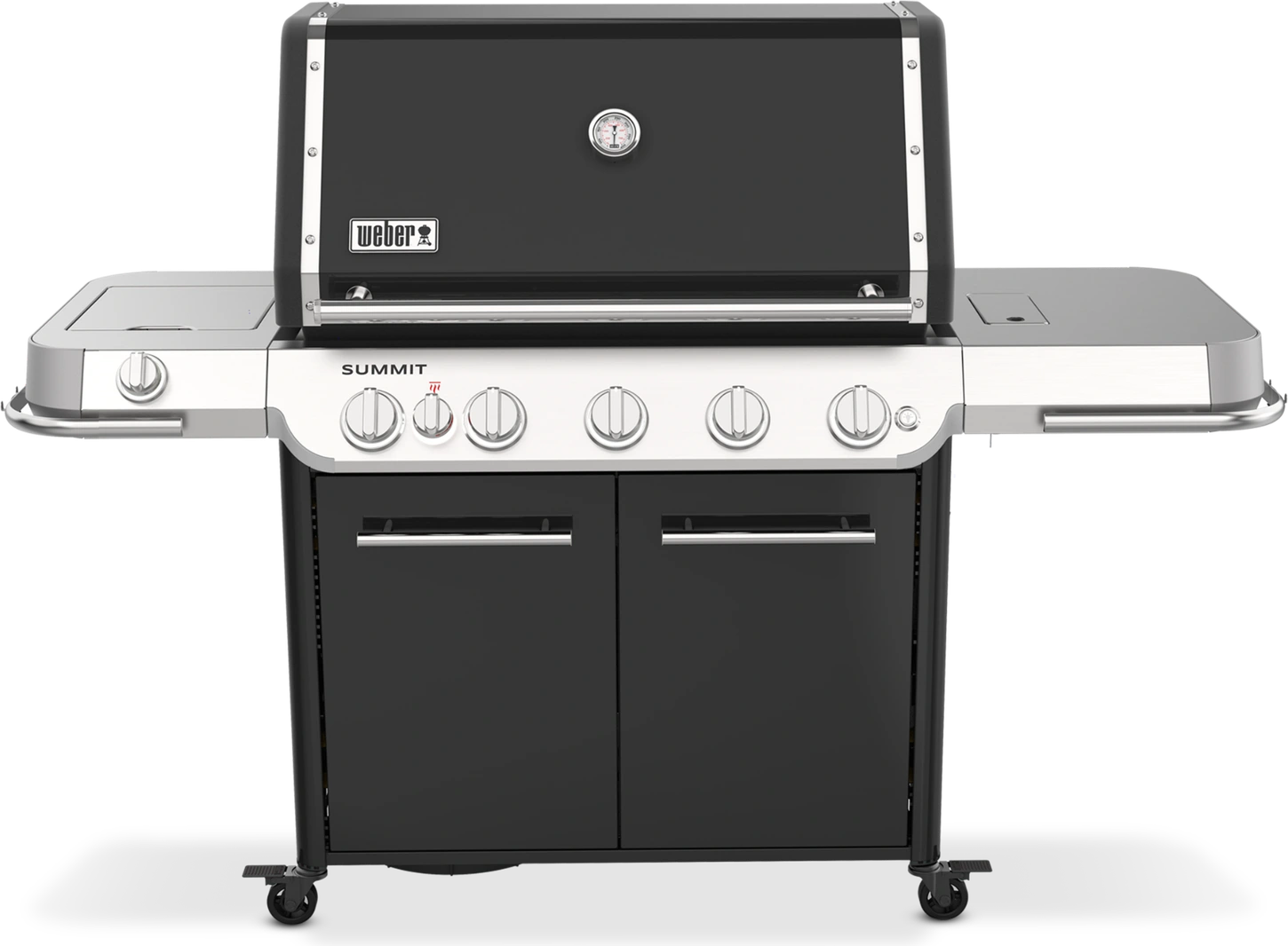 Originální Weber Summit FS38 E — čelní pohled se zavřeným poklopem