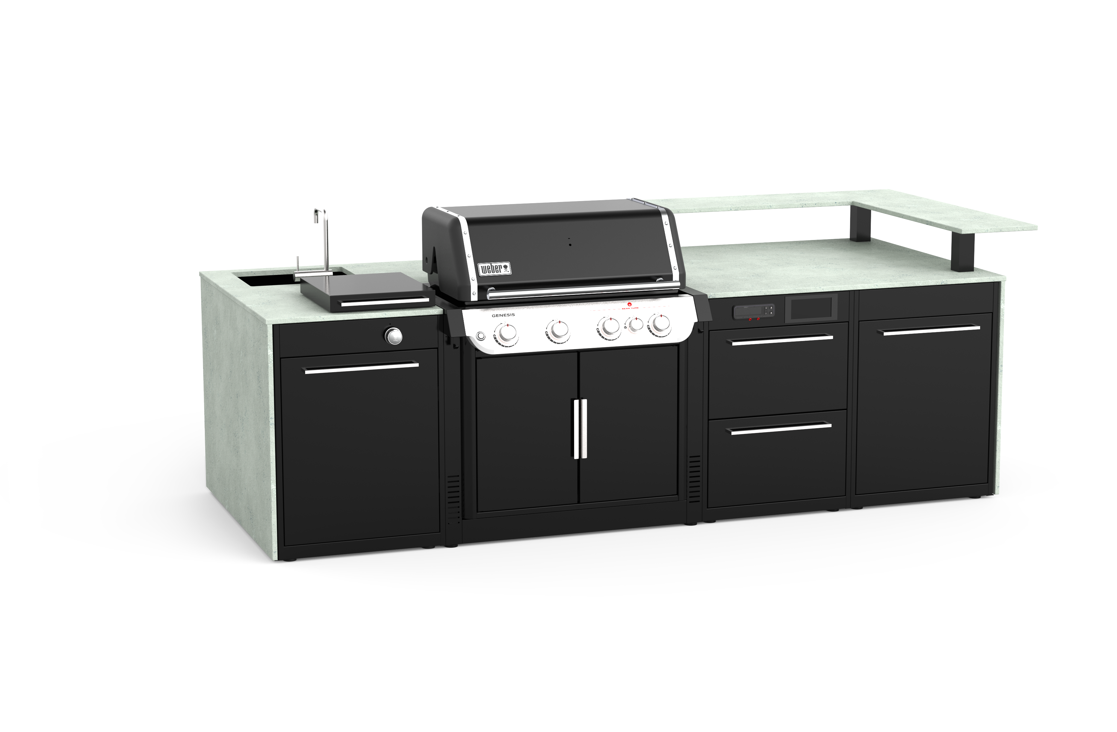 Originální kuchyňský ostrůvek BBQ Kitchen s grilem Weber